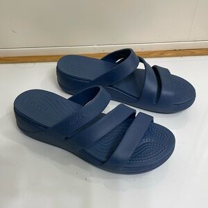 CROCS Women's Blue Wedge Sandals